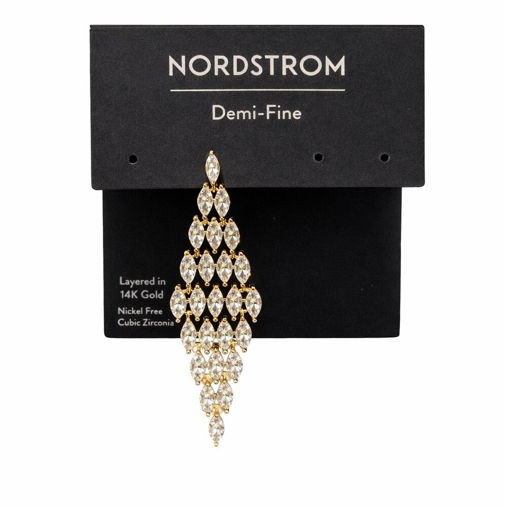 Nordstrom Demi-Fine CZ Chandelier Earring –‎ SINGLE Replacement – Gold Tone